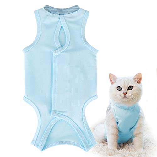 Xinapy Traje de Recuperación para Perros Gatos Después de La Cirugía E Collar Cono Alternativa Proteger Heridas Anti-Lamido Mascota Recuperación Quirúrgica Traje Cómodo