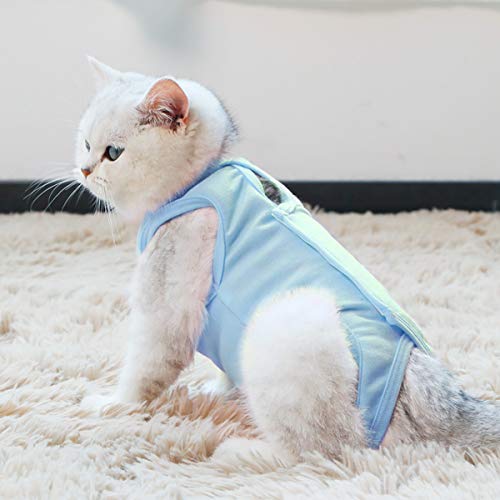 Xinapy Traje de Recuperación para Perros Gatos Después de La Cirugía E Collar Cono Alternativa Proteger Heridas Anti-Lamido Mascota Recuperación Quirúrgica Traje Cómodo