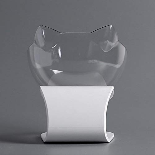 Xinxinchaoshi 15 ° Tilt Tilt Ajustable para Mascotas Comida para Mascotas Beber Tazón Transparente Proteger la Columna Vertebral Adecuado para Gatos y Cachorros