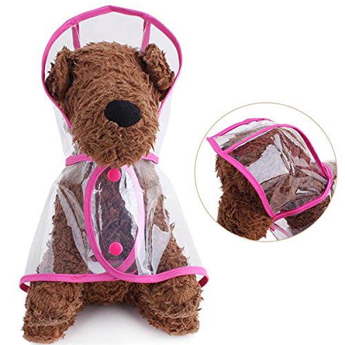 Xiuyer 3pcs Chubasqueros Perros Transparente Capucha Impermeable EVA Plastico Chubasqueros para Perros Pequeños Medianos