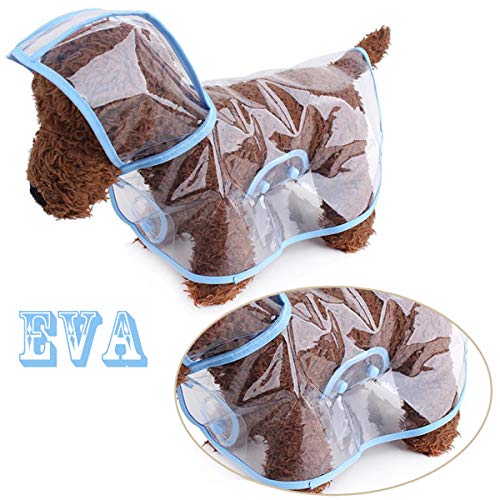 Xiuyer 3pcs Chubasqueros Perros Transparente Capucha Impermeable EVA Plastico Chubasqueros para Perros Pequeños Medianos