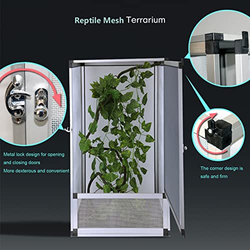 XJDZ Reptile Vivarium Jaula De Aluminio, Camaleón De Lagarto Caja De Alimentación De Acrílico Transparente Terrario De Animales Pequeños, Fácil Montaje (Size : 450x 450 x 800mm)