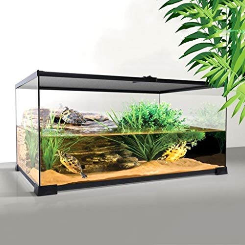 Xu-pet Acuático Tortuga Rana renacuajo Alimentación Tanque, Raza Fomentar Casa terrario, Mascota casa Reptil Vivarium Box (Size : 45 * 30.5 * 22.5CM)