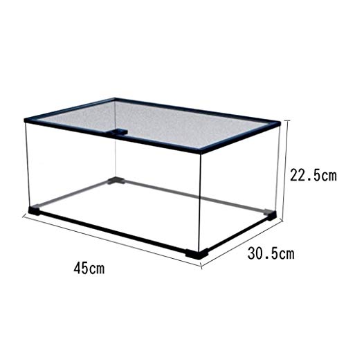 Xu-pet Acuático Tortuga Rana renacuajo Alimentación Tanque, Raza Fomentar Casa terrario, Mascota casa Reptil Vivarium Box (Size : 45 * 30.5 * 22.5CM)