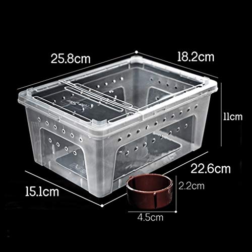 Xu-pet La alimentación de plástico Caja, Reptil Vivarium Breeding Box-Tortuga Lagarto Anfibio Insectos Que se alimentaban del Tanque Critter Condo Reptiles Jaula casa del Animal doméstico