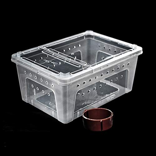 Xu-pet La alimentación de plástico Caja, Reptil Vivarium Breeding Box-Tortuga Lagarto Anfibio Insectos Que se alimentaban del Tanque Critter Condo Reptiles Jaula casa del Animal doméstico