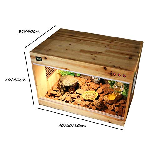 Xu-pet Terrario De Madera for Reptiles, Tortuga Gecko Lagarto Erizo Caja De Aislamiento Ventilación Protección Ambiental Nido De Mascotas Crianza Larva Vivarium (Size : 40 * 30 * 30CM)