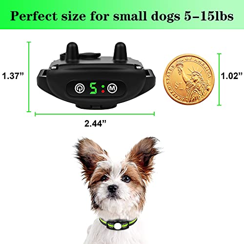 xuehaostore Collar Antiladridos para Perros, Automático Collar Adiestramiento con Sonido, Vibración sin Choque, 5 Niveles de Sensibilidad, Impermeable y Recargable