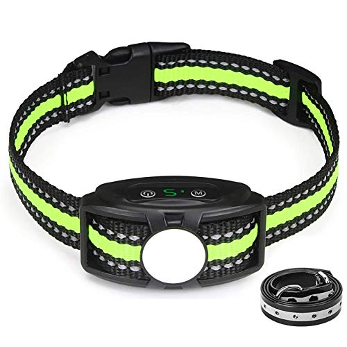 xuehaostore Collar Antiladridos para Perros, Automático Collar Adiestramiento con Sonido, Vibración sin Choque, 5 Niveles de Sensibilidad, Impermeable y Recargable