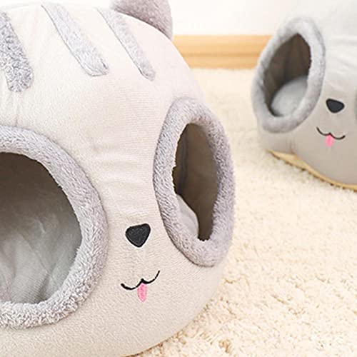 XUEJIAN Semi-Cerrado Invierno Cálido Felpa Mascota Perro Gatos Camas Lavable Gatitos Casa Cueva Cesta Suave Lavable Cómodo Sofá para Perros Tienda Cojín para Cachorros Cama para Dormir