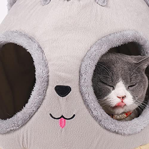 XUEJIAN Semi-Cerrado Invierno Cálido Felpa Mascota Perro Gatos Camas Lavable Gatitos Casa Cueva Cesta Suave Lavable Cómodo Sofá para Perros Tienda Cojín para Cachorros Cama para Dormir