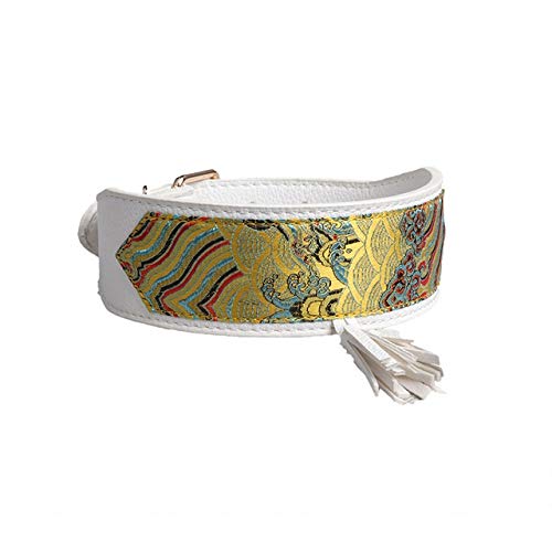 XUXIN Zhaochen Collar de Perro Cuero impresión de la Flor de Pitbull Collar de Perrito del Animal doméstico Collar for Perros Galgo Mediana Grande Doberman Pitbull Collar de Perro