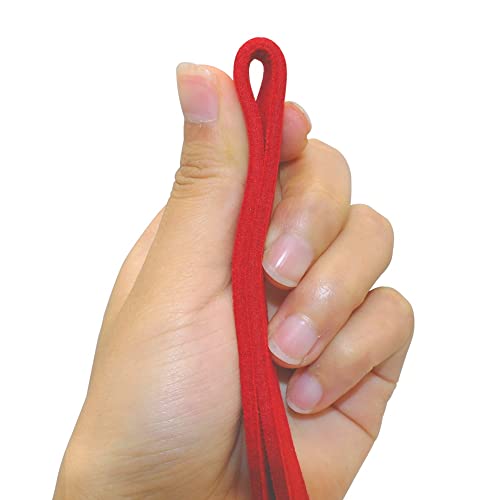 XWJSKJ Suave Cuero del Ante Correa del Perro del Animal doméstico de la Correa de Animal doméstico del Gato Cuello de la Correa para Perro Mascota (Color : Red, Size : Free Size)