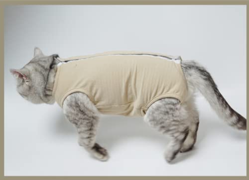 XYZU Mascotas Trajes de recuperación Anti lamida Destete Ropa Chaleco de Perro/GatosRopa de destete para Mascotas,Caqui,2XL