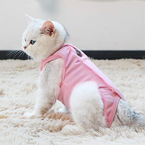 Yagoal Camisetas para Perros Pijamas para Perros Pequeños Traje quirúrgico para Perro después de castrar Perro médico Chaleco Gato recuperación Traje Pink,l