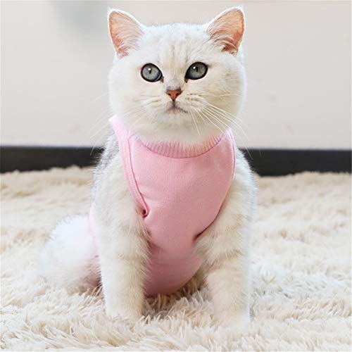 Yagoal Camisetas para Perros Pijamas para Perros Pequeños Traje quirúrgico para Perro después de castrar Perro médico Chaleco Gato recuperación Traje Pink,l