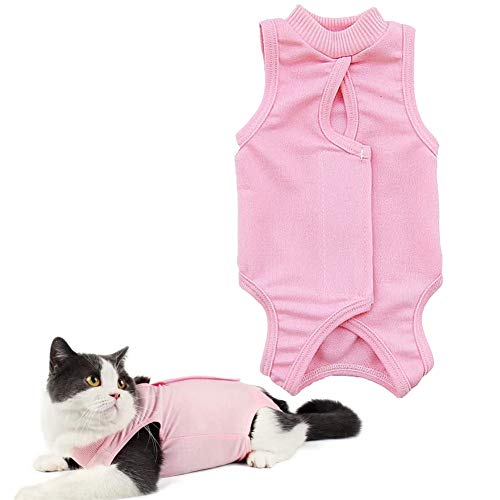 Yagoal Camisetas para Perros Pijamas para Perros Pequeños Traje quirúrgico para Perro después de castrar Perro médico Chaleco Gato recuperación Traje Pink,l