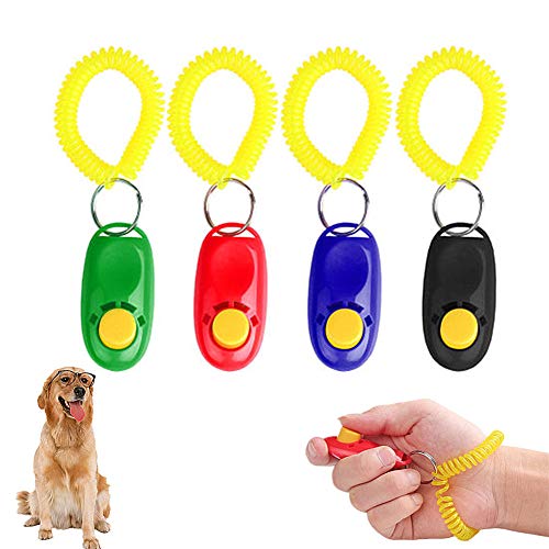 Yagoal Cliker Entrenamiento Perro Clicker Perro Perro SIDA Cachorro de formación Cachorro Clicker Kit de formación Perro adiestramiento randomcolor,4pcs