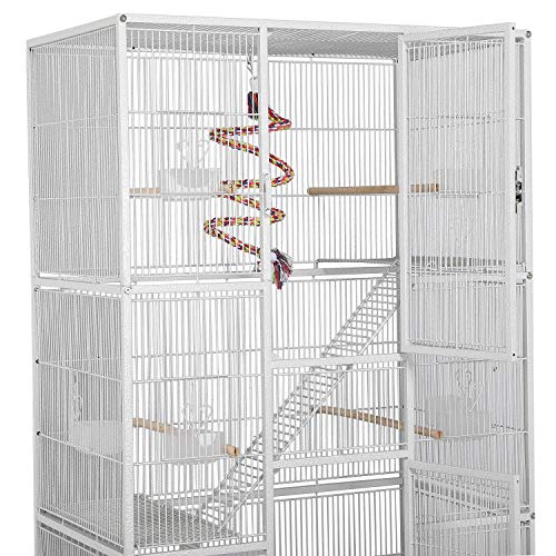 Yaheetech Jaula Grande para Pájaro con Ruedas 77 x 46,5 x 175,5 cm