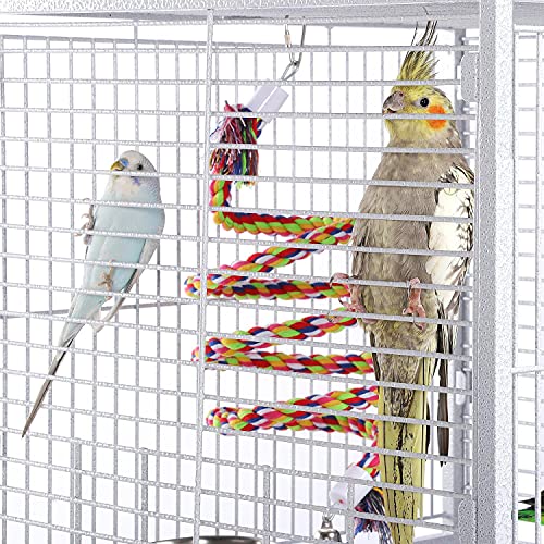 Yaheetech Jaula para Pájaros Jaulas Grandes para Canarios Loros Jaula Metal Grande 64 x 64 x 157 cm Blanco