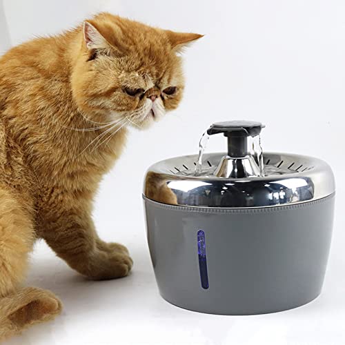 YAMIA1115 Dispensador de Agua Eléctrico para Mascotas Flujo de Agua para Perros y Gatos Dispensador de Agua de Acero Inoxidable Circulación de Agua Filtrada Cuádruple Silencioso,Black