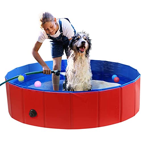 YANANCCE Piscina Portátil para Perros para Niños Y Perros Pequeños Y Grandes Material Antideslizante Piscina para Niños Piscina De Plástico Duro para Mascotas,C-120x30cm