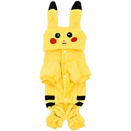 YangH Ropa de Mascotas otoño Invierno Lindo Gato Traje de Dibujos Animados Cosplay Gato Abrigo casero Pijamas Hoodie Gato Equipo Gatito Ropa Encantadora Moda (Color : Pikachu, Size : X-Large)