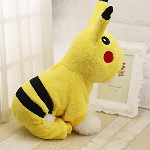 YangH Ropa de Mascotas otoño Invierno Lindo Gato Traje de Dibujos Animados Cosplay Gato Abrigo casero Pijamas Hoodie Gato Equipo Gatito Ropa Encantadora Moda (Color : Pikachu, Size : X-Large)