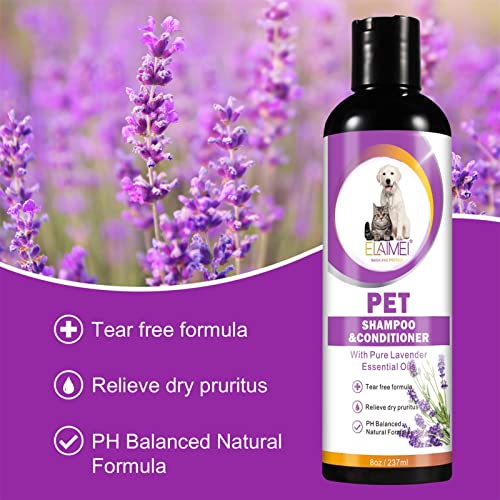 yanghui Champú y acondicionador para Perros - Champú para Cachorros para Pieles sensibles y con picazón Seca | Ingredientes Naturales, Fórmula Natural equilibrada con pH, Baño para Perros