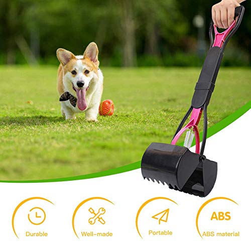 YANGMAN-C Gripper Portátil del Estiércol del Perro, Pinza del Estiércol del Perro, Perro De La Patio Pooper Scooper, Perro Plegable Dung Scoop para Gato, Palanca Fácil De Usar,Rosado