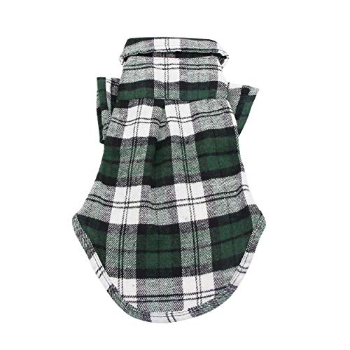 YAODHAOD Camisa a cuadros para perros, camisa a cuadros para mascotas, ropa de perro para mascotas, camisa a cuadros para gatos, suave y cómoda (verde, XS)