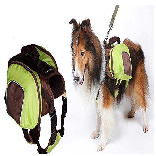 Yaunli Bolsa Impermeable Perro de una Silla Poliéster Senderismo Mochila Paquete for el Perro Perro Perros Bolsa de Viaje for al Aire Libre (Verde, Naranja, Rojo) alforjas Perro