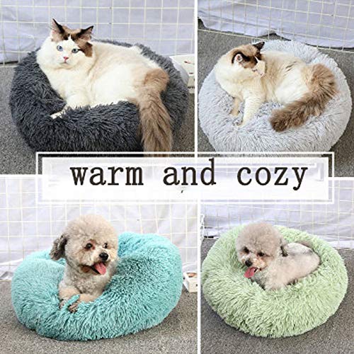 YBBT Cama para Gatos Cama para Perros Redonda Cojín de Felpa mullida Cama para Mascotas Suave y cómoda,cálida,Impermeable,Antideslizante, Lavable Cama Mascota Suave Adecuado para Gatos,Perro