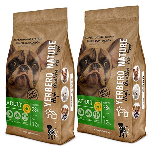 YERBERO Nature Adult Formula Especial 2 uds de 3 kg para Perros de Razas Mini con 15% de Ahorro.