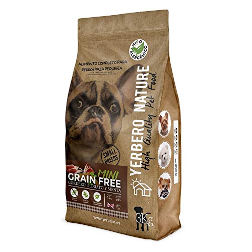 YERBERO Nature Razas Mini Grain Free Cordero, alimento sin Cereales para Perros de Razas Mini 3kg