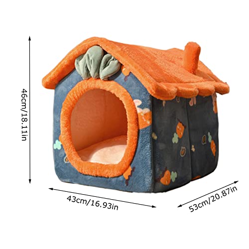 YHWD Gran Espacio Casitas para Perros PequeñOs, Totalmente ExtraíBle Y Lavable Casetas para Perros Interior, Casetas para Perros Exterior,Carrot,S