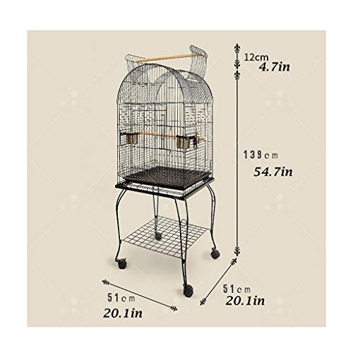 YIXIN2013SHOP Jaula de Vuelo de Jaula de Loro Mediano Jaula de pájaro Gris Loro reproducción Jaula Canario Mascota pájaro Jaula con Soporte Jaula para Pájaros