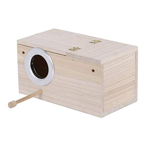 Yiyer Periquito de Madera para Mascotas Periquito Cockatiel Cría Nido Pájaro Pajarera Caja de Jaula Caja de Apareamiento de Loros (L: 15X15x29cm / 5. 9X5. 9X11. 4 Pulgadas)