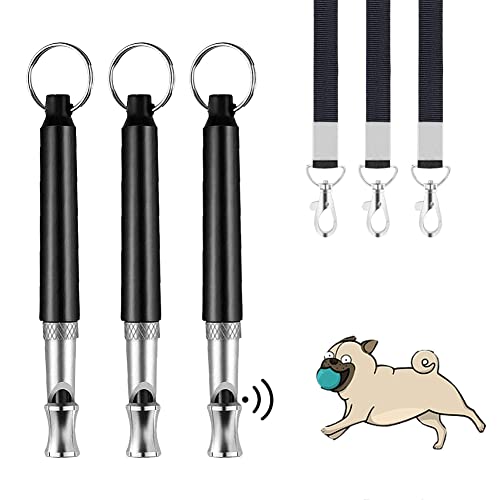 YLL 3 silbatos de perro de alta frecuencia ajustables,silbato ultrasónico profesional,que incluyen 3 silbatos de entrenamiento y 3 cordones,se pueden utilizar para entrenar mascotas