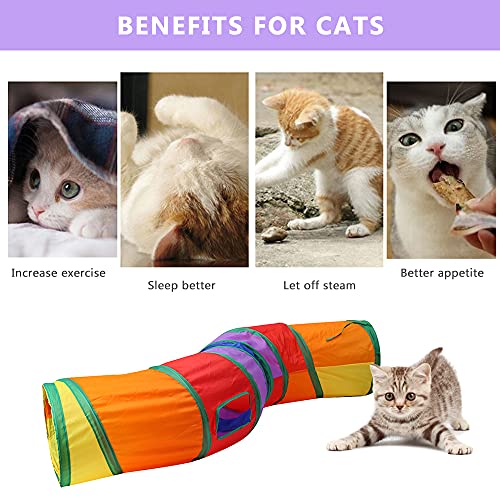 YngFfb Túnel para Gatos, 1 PCS Juguete De Túnel De Gato, Túnel De Juguete Plegable para Gatos y Mascotas, Túnel De Juego para Gatos con Arcoíris De Un Solo Paso