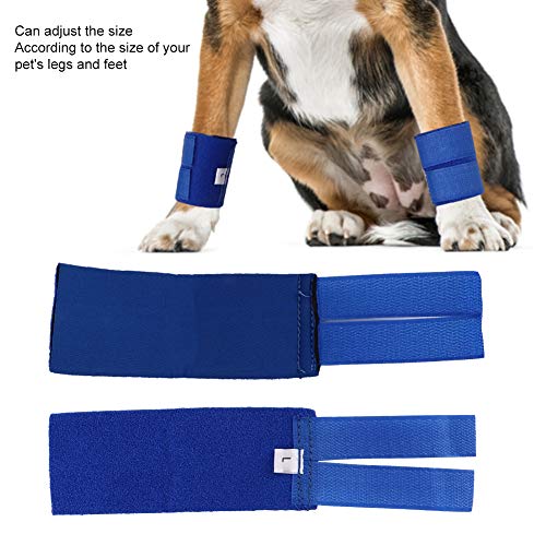 YOUTHINK 2 unids/Set Protector de Rodilla para Perro para Pierna Delantera, Azul poliéster algodón Mascota muñequera Protector de Rodilla lesión quirúrgica Pierna Delantera rehabilitación(L-Azul)