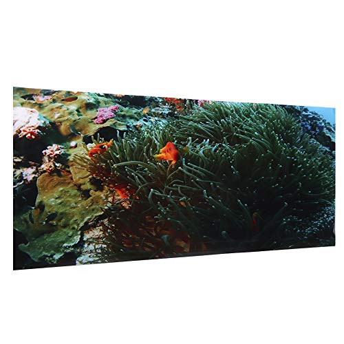 YOUTHINK Acuario Decoración Fondo Cartel Pegatina PVC Adhesivo Coral Pequeño Pez Patrón(61 * 41Cm)