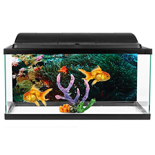 YOUTHINK Acuario Decoración Fondo Cartel Pegatina PVC Adhesivo Coral Pequeño Pez Patrón(61 * 41Cm)