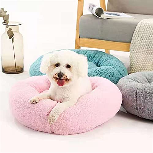 YSLJW Cama para Mascotas, Deluxe Plush Lavable Cama Perro Gato Pelo Nido Cojin Donut Perrera (40cm,Perú)