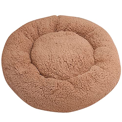 YSLJW Cama para Mascotas, Deluxe Plush Lavable Cama Perro Gato Pelo Nido Cojin Donut Perrera (40cm,Perú)