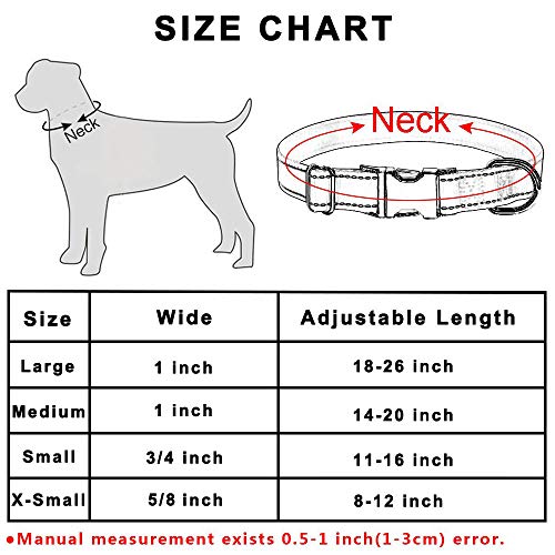 YUEHAN Collar De Perro Collar De Perro De Navidad Ajustable Navidad Nylon Duradero Impreso Collar De Niño Niña Perro Chihuahua Collar De Nailon Regalo De Cachorro