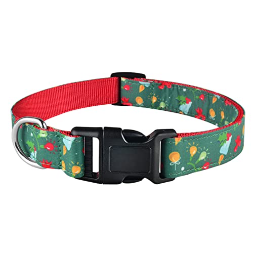 YUEHAN Collar De Perro Collar De Perro De Navidad Ajustable Navidad Nylon Duradero Impreso Collar De Niño Niña Perro Chihuahua Collar De Nailon Regalo De Cachorro