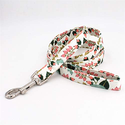 YUEHAN Collar De Perro Collar De Perro Floral con Corbata De Lazo A Juego para 5 Tamaños A Elegir, Los Mejores Regalos De Collar De Perro De Boda para Su Mascota