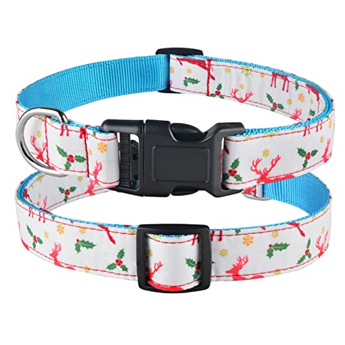 YUEHAN Collar De Perro Suministros Navideños Collar De Perro De Nieve Lindo Collar De Lazo Suave Poliéster Algodón Ajustable Collar para Mascotas Regalo para Perros Pequeños Y Grandes