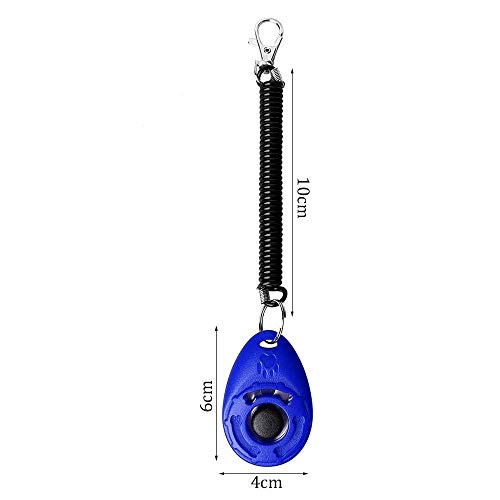 YUEMING 5 Piezas Clicker Adiestramiento Perro,Multicolor Training Clicker con Correa, Clicker Profesional de Entrenamiento con Botón Grande para Perros, Gatos, Caballos